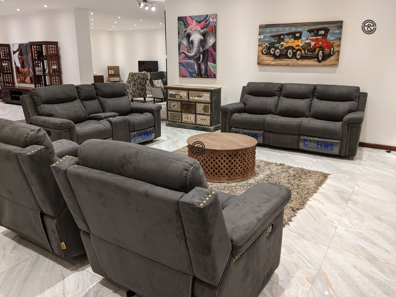 Nevada 7 Seater Recliner in Grey